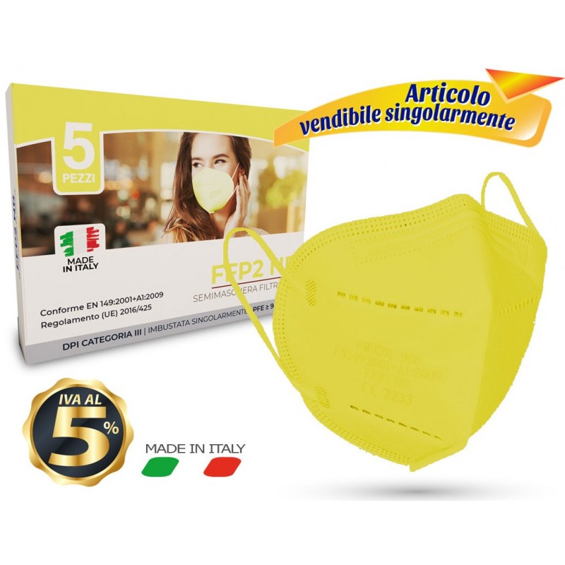 MASCHERINA FFP2 GIALLA (5 Pz)