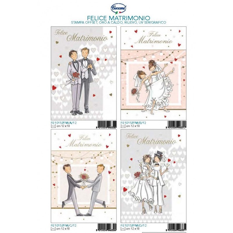 BIGL. CECAMI FELICE MATRIMONIO ARCOBALENO (12 Pz)