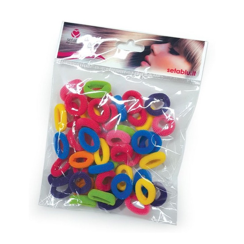ELASTICI MINI BUSTA 50 Pz colorati (12 Pz)