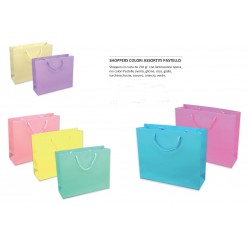 SHOPPER CARTA 26x8x22 cm COLORI PASTELLO (12 Pz)