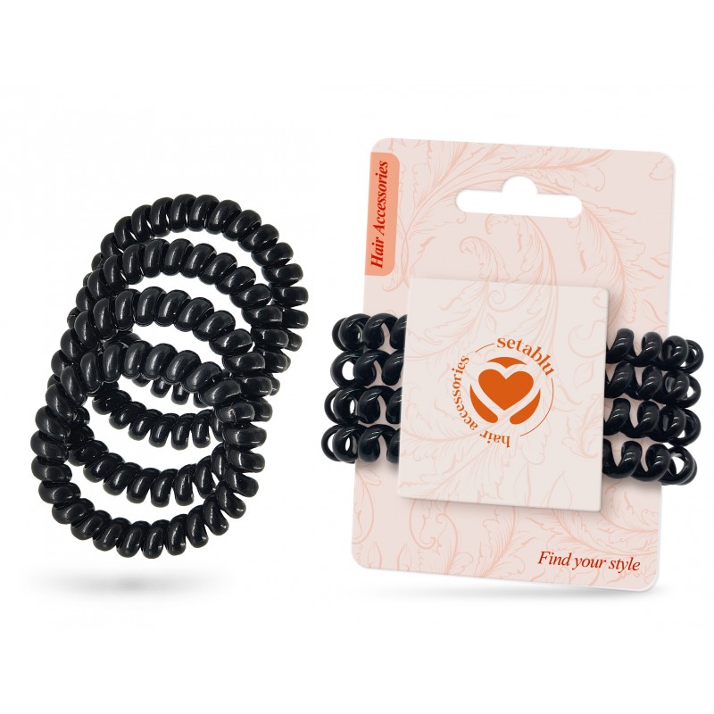 ELASTICI A SPIRALE 4 PZ NERI (12 Pz)