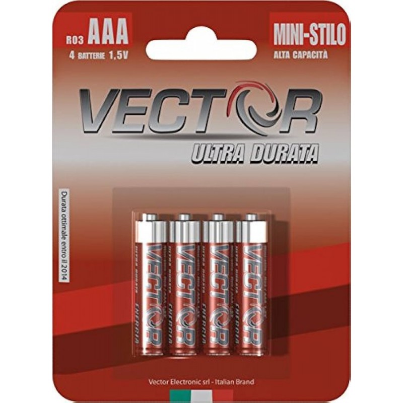 BATTERIE VECTOR MINISTILO ULTRADURATA (4x12 pz)