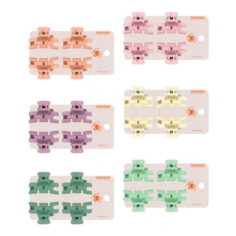 PINZA CAPELLI COLORI PASTELLA 4 PZ (12 Pz)