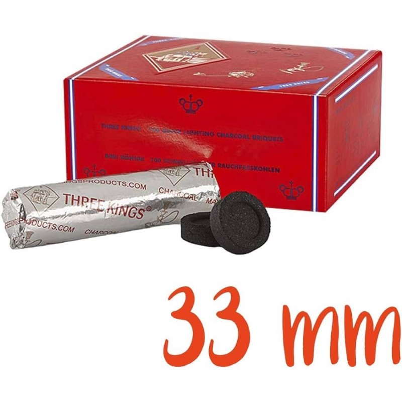 CARBONE PER NARGHILE'  33 mm (100 Pz)