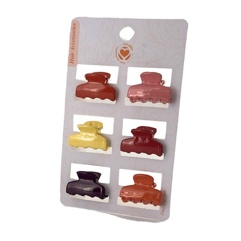 PINZETTE CAPELLI SMALL COLORATE 6 pz (12 Pz)