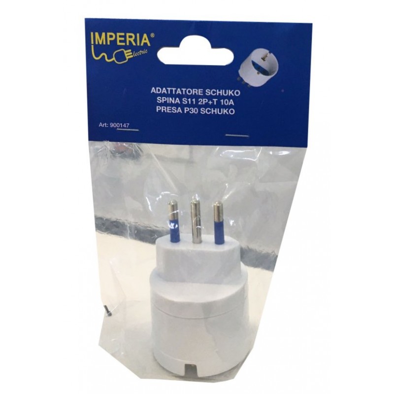 IMPERIA ADATTATORE SCHUKO BIANCO 10 A BS