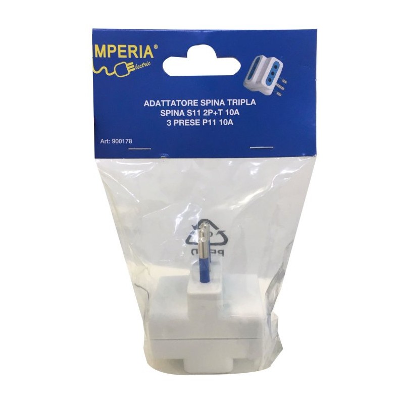 IMPERIA PRESA TRIPLA 16 A BIANCA 2xP17/11+1 P40 BS