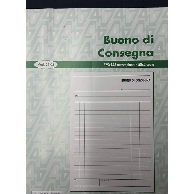 BLOCCO BUONO DI CONSEGNA 50x2 copie 225x148 (20 Pz)