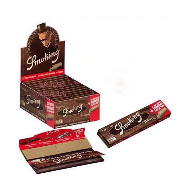 CARTINE SMOKING BROWN KING SIZE+FILTER TIP (33 leaves+33 filters