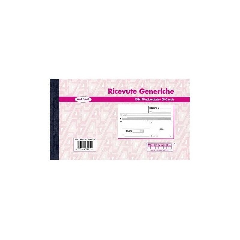 BLOCCO RICEVUTE GENERICHE 100x170 50x2 COPIE (30 Pz)