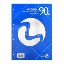 RICAMBI A4 BIANCHI 90 gr. QUADRI 4 mm (30 Pz)