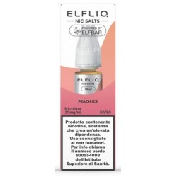 ELFLIQ NIC SALTS-PEACH ICE-NICOTINA 2% 10 ml (5 Pz)