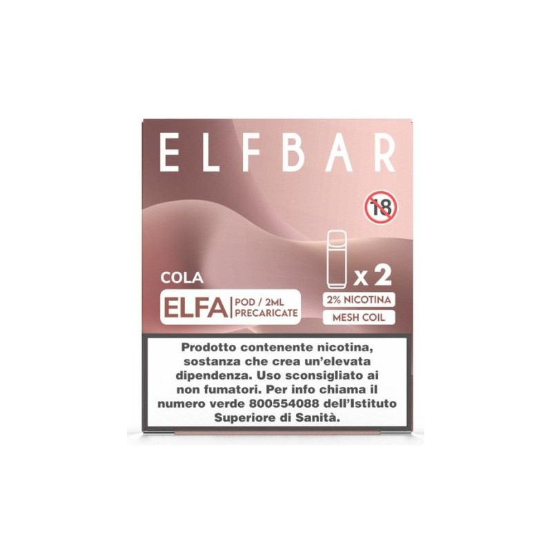 ELFBAR ELFA 2 ML PREFILLED POD COLA 2 Pezzi 20 ml (10 Pz)