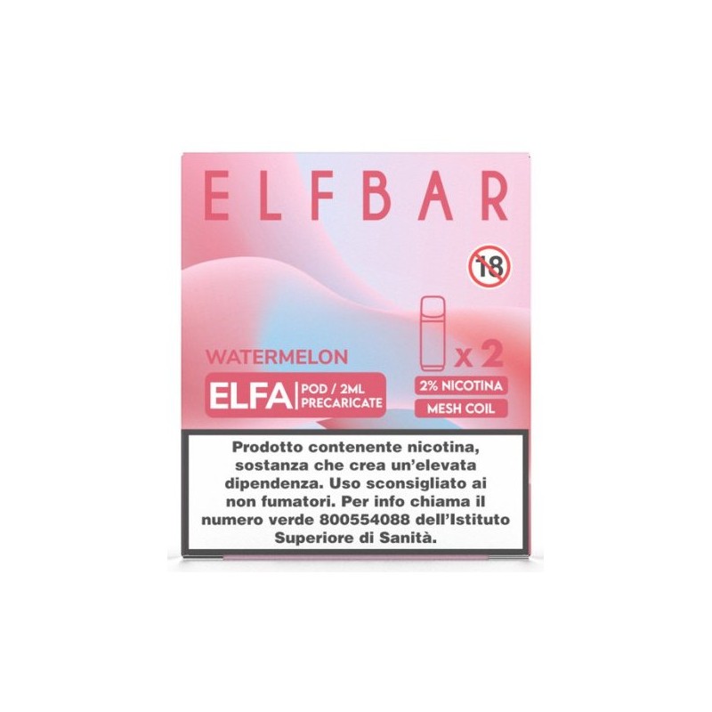 ELFBAR ELFA 2 ML PREFILLED POD WATERMELON 2 Pezzi 20 ml (10 Pz)
