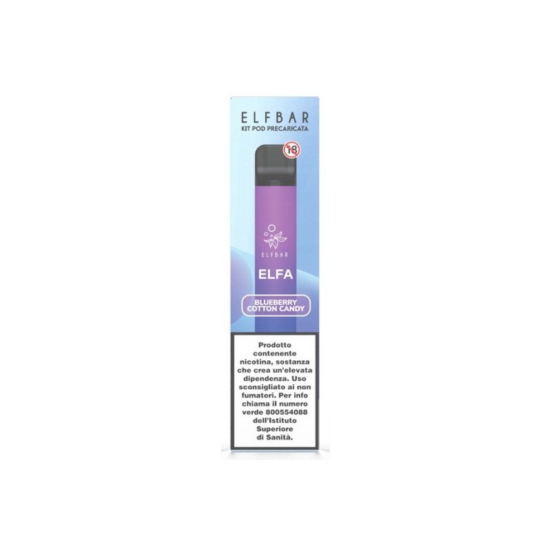 ELFBAR ELFA DEVICE AURORA BLUE+POD BLUEBERRY COTTON CANDY 20 ml