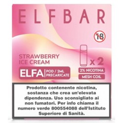 ELFBAR ELFA 2 ML PREFILLED POD STRAWBERRY ICE CREAM 2 Pezzi 20 m