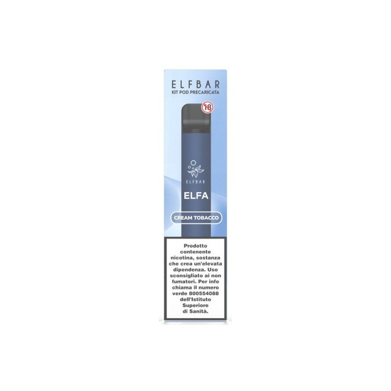 ELFBAR ELFA DEVICE AURORA BLUE+POD CREAM TOBACCO 20 ml (5+5 Pz)