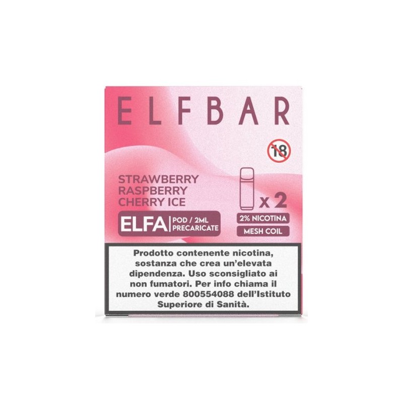 ELFBAR ELFA 2 ML PREFILLED POD STRAWBERRY RASPBERRY CHERRY ICE 2