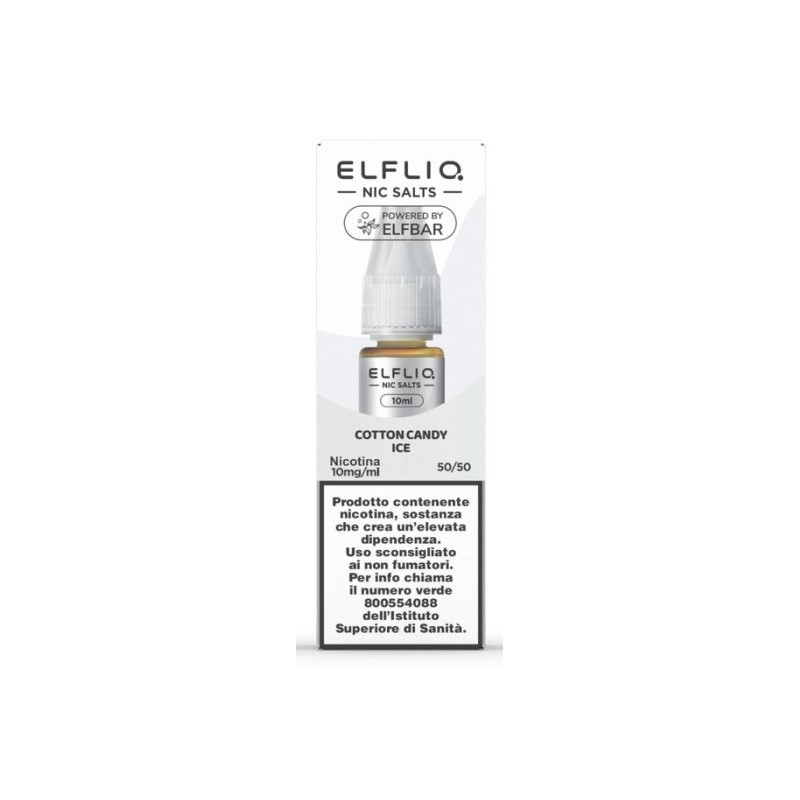 ELFLIQ NIC SALTS-COTTON CANDY ICE- NICOTINA 1% 10 ml (5 Pz)