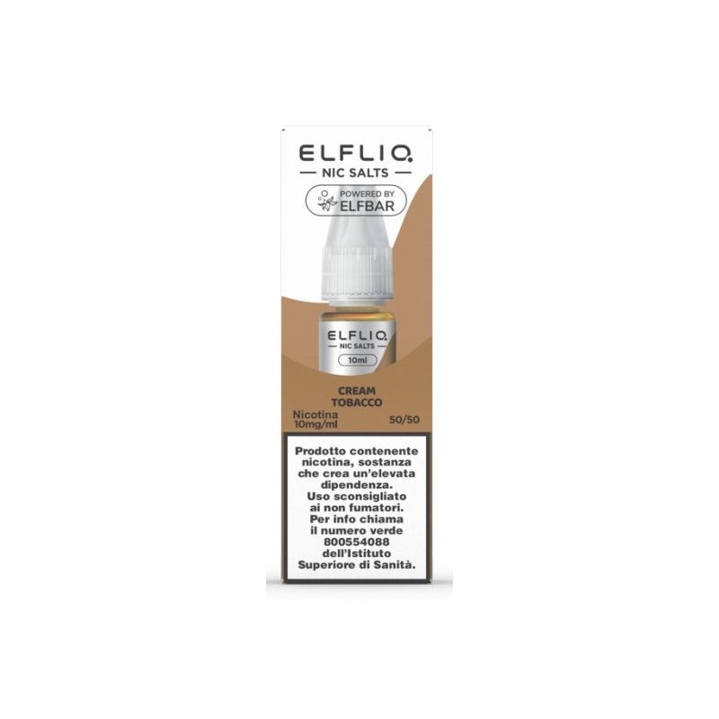 ELFLIQ NIC SALTS-CREAM TOBACCO- NICOTINA 1% 10 ml (5 Pz)