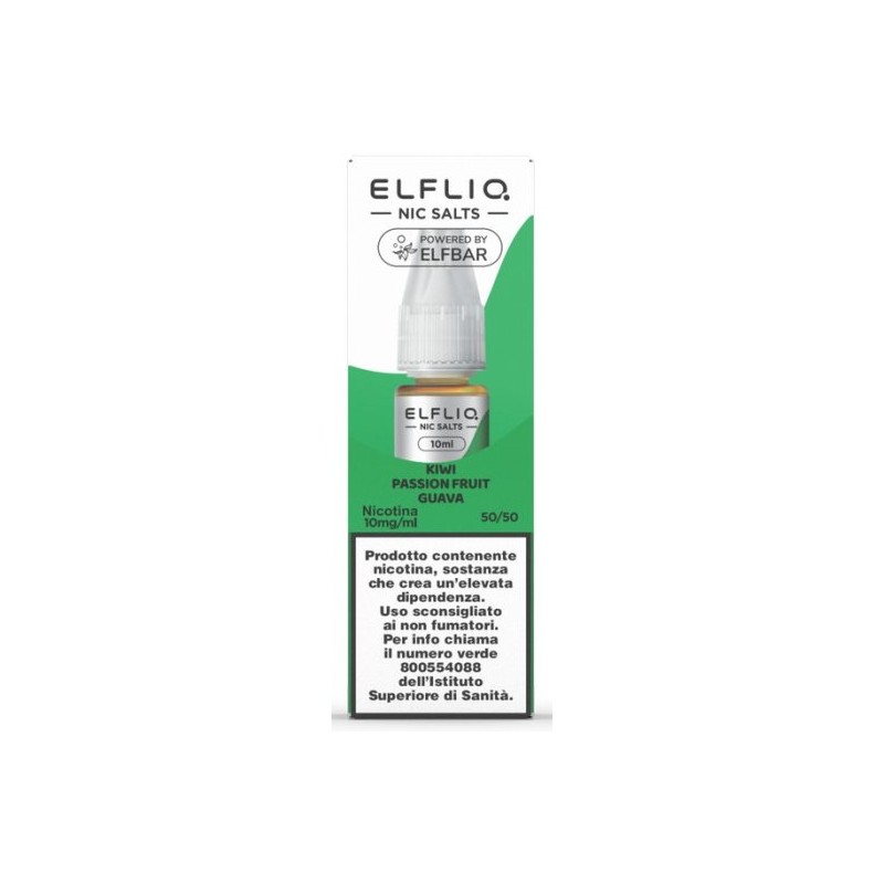 ELFLIQ NIC SALTS-KIWI PASSION FRUIT GUAVA- NICOTINA 1% 10 ml (5