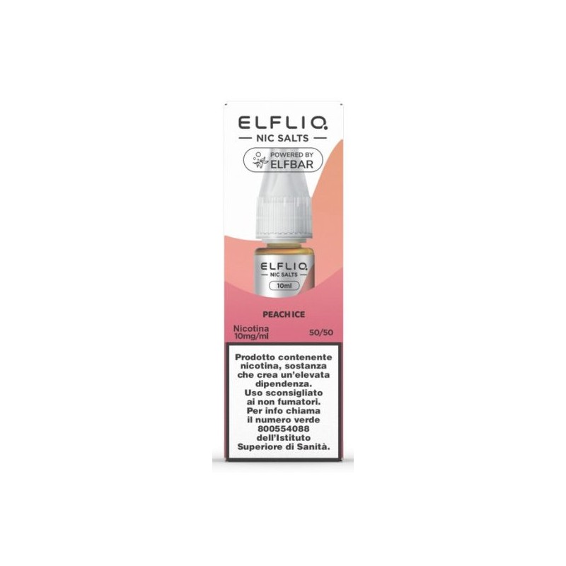 ELFLIQ NIC SALTS-PEACH ICE- NICOTINA 1% 10 ml (5 Pz)