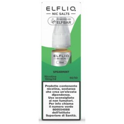 ELFLIQ NIC SALTS-SPEARMINT- NICOTINA 1% 10 ml (5 Pz)
