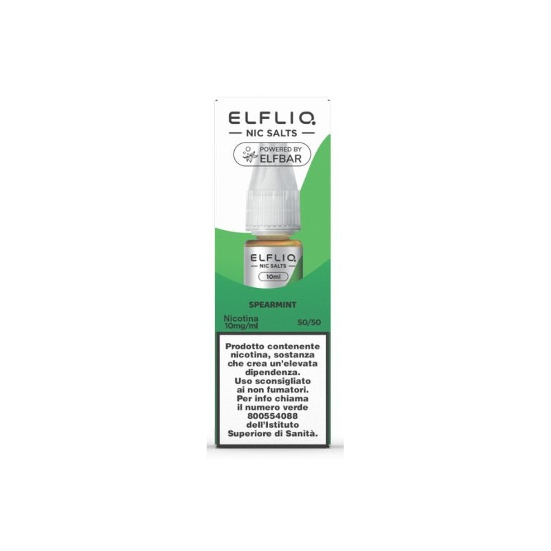 ELFLIQ NIC SALTS-SPEARMINT- NICOTINA 1% 10 ml (5 Pz)