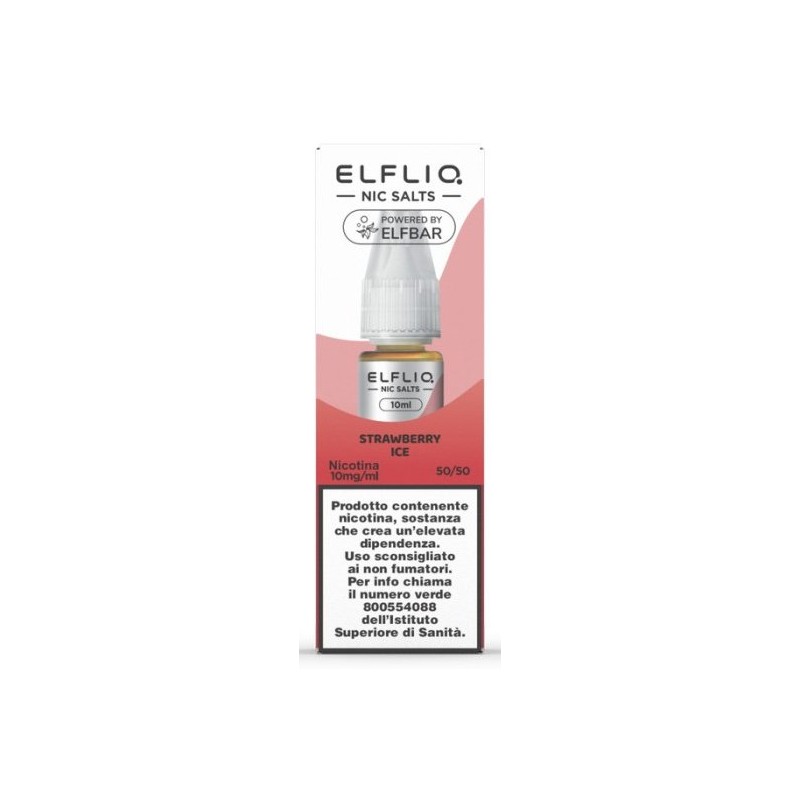 ELFLIQ NIC SALTS-STRAWBERRY ICE- NICOTINA 1% 10 ml (5 Pz)