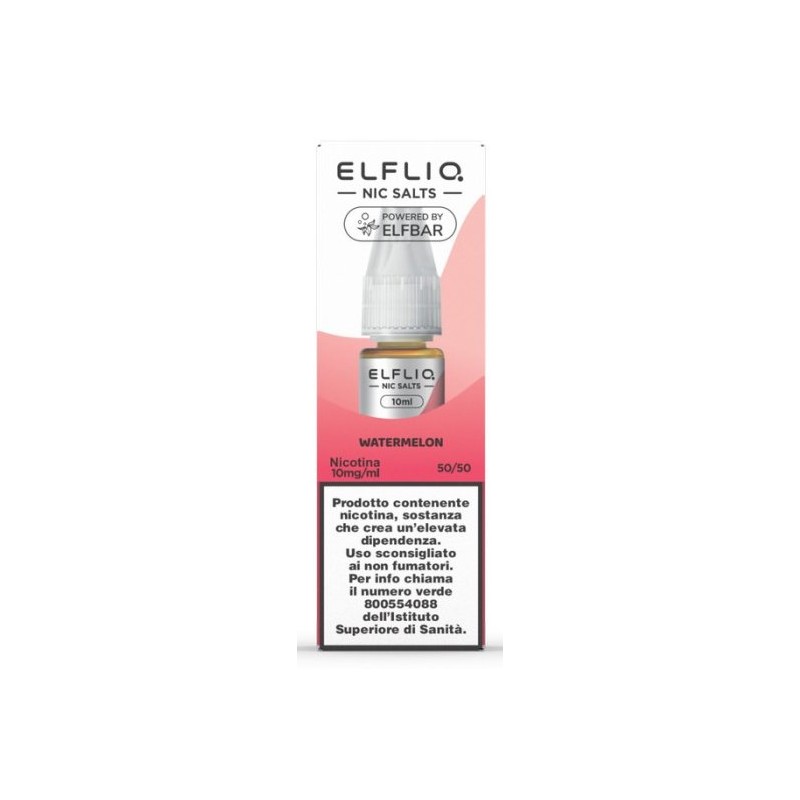 ELFLIQ NIC SALTS-WATERMELON- NICOTINA 1% 10 ml (5 Pz)
