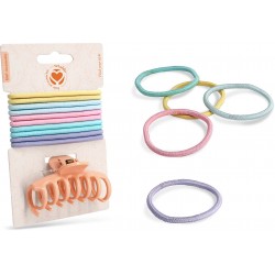 ELASTICI 10 Pz + PINZA 6 cm VARI COLORI (6 Pz)