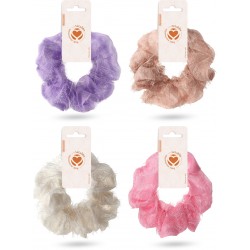 ELASTICO SCRUNCHIE PELUCHE VARI COLORI (12 Pz)