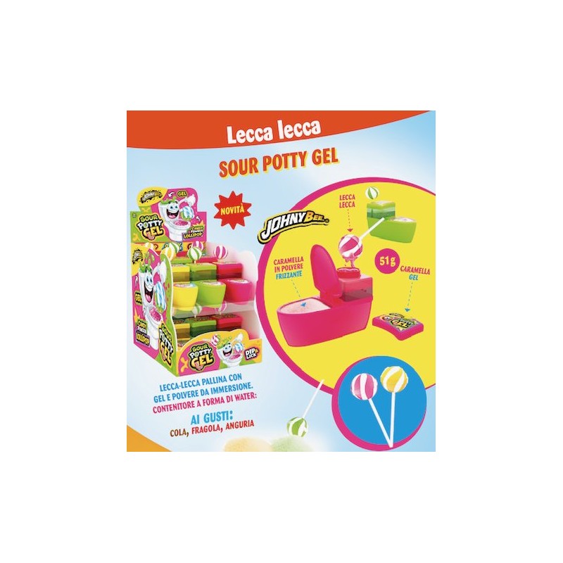 SOUR POTTY GEL LOLLI POP 51gr (12 Pz)