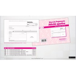 BLOCCO RICEVUTE ATTIVITA' SPORTIVE 120x170 50x2 COPIE (15 Pz)