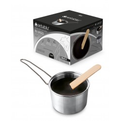CERA DEPILATORIA IN VASO 110ml BLACK CON SPATOLA E MANICO INCLUS