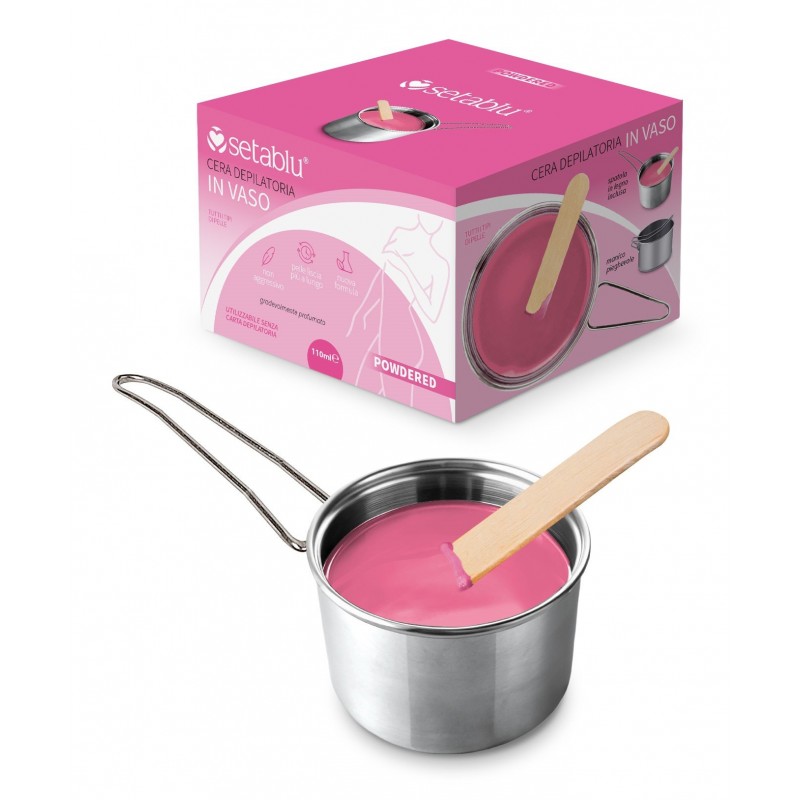 CERA DEPILATORIA IN VASO 110ml POWDERED CON SPATOLA E MANICO INC