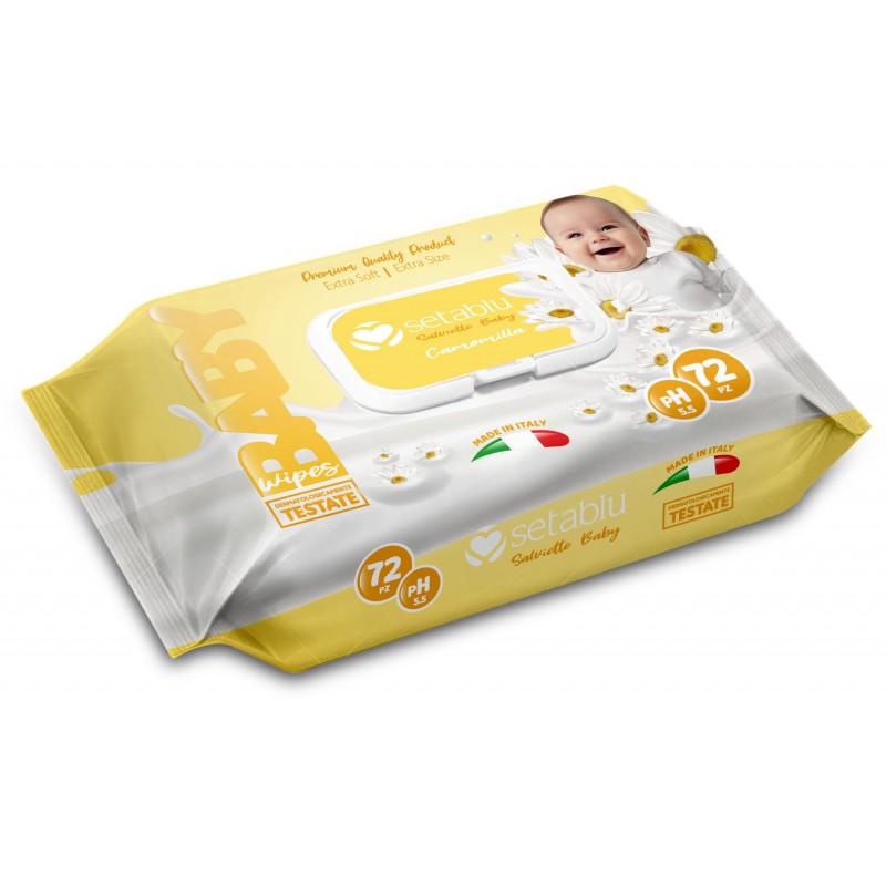 SALVIETTE BABY CAMOMILLA 72 Pz MADE IN ITALY