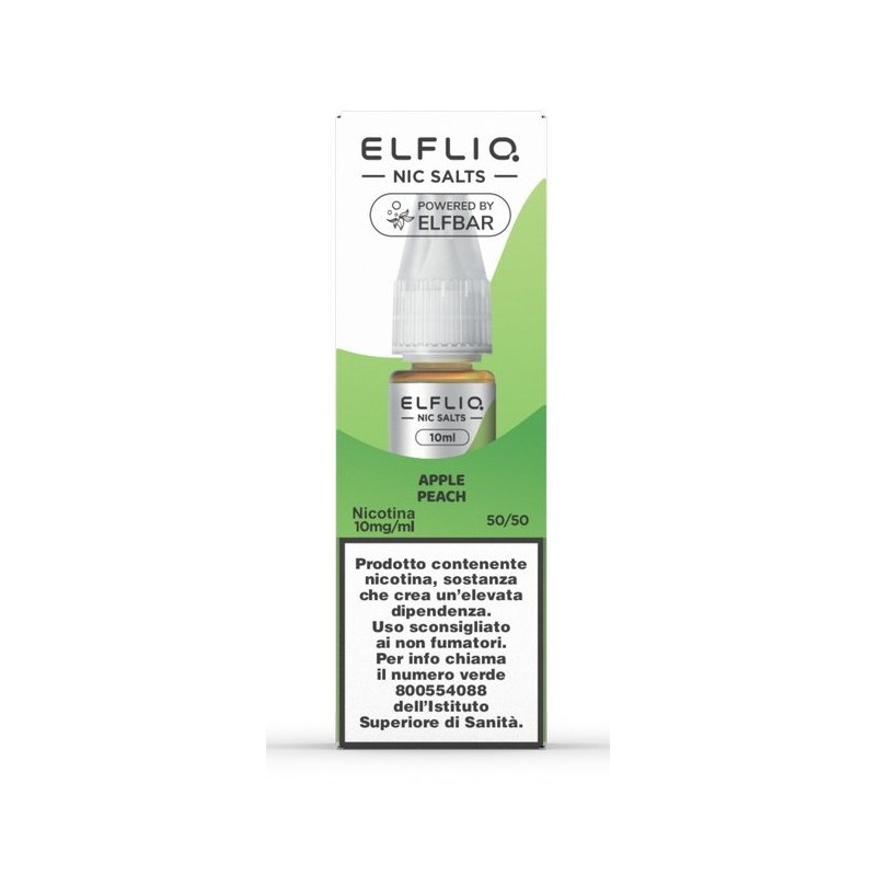 ELFLIQ NIC SALTS-APPLE PEACH -NICOTINA 1% 10 ml (5 Pz)