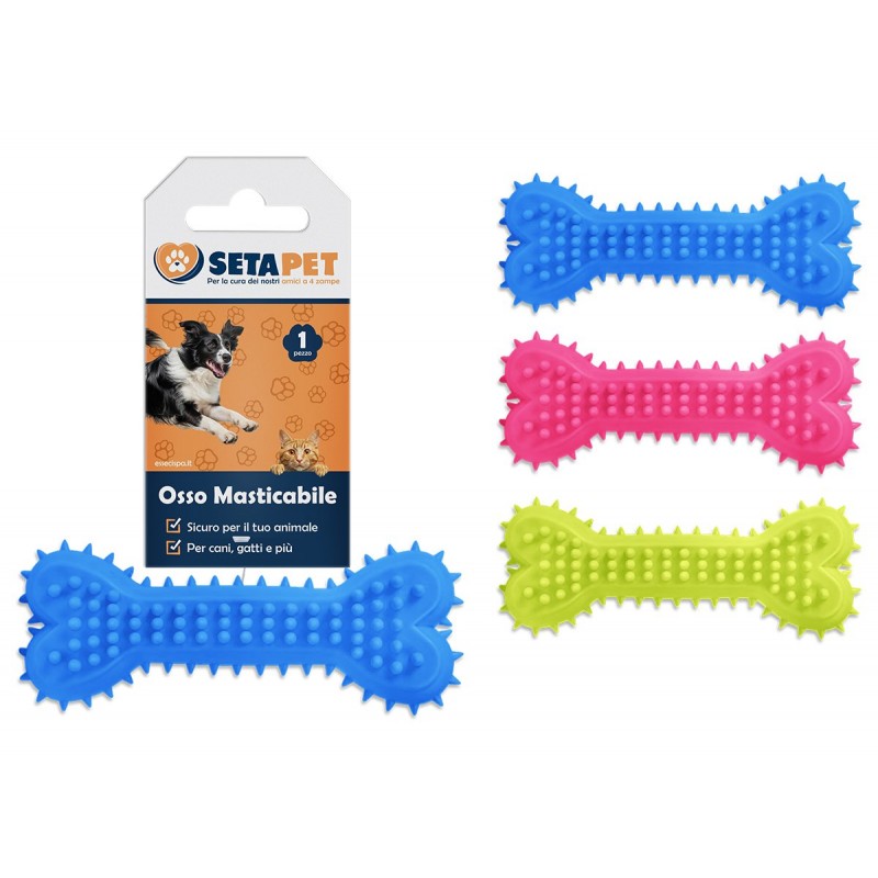 OSSO MASTICABILE PER CANI IN GOMMA DURA 14.5x4 cm (12 Pz)