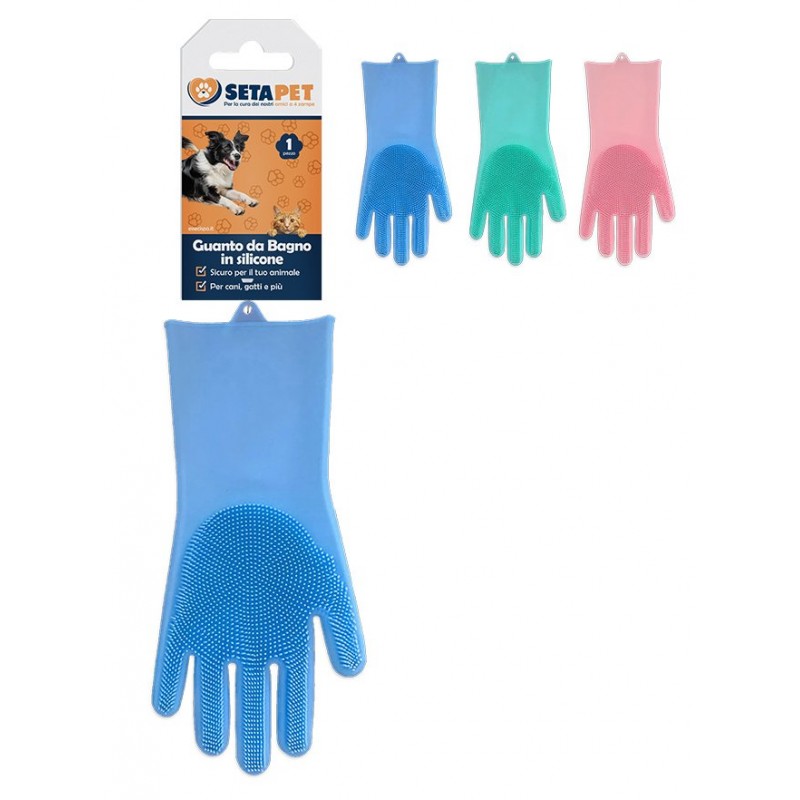 GUANTO DA BAGNO PER ANIMALI IN SILICONE
