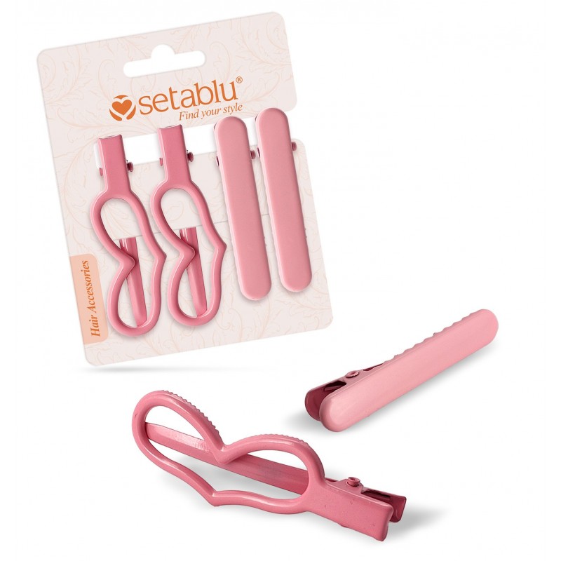 FERMAGLI CAPELLI ROSA 4 Pz (12 Pz)