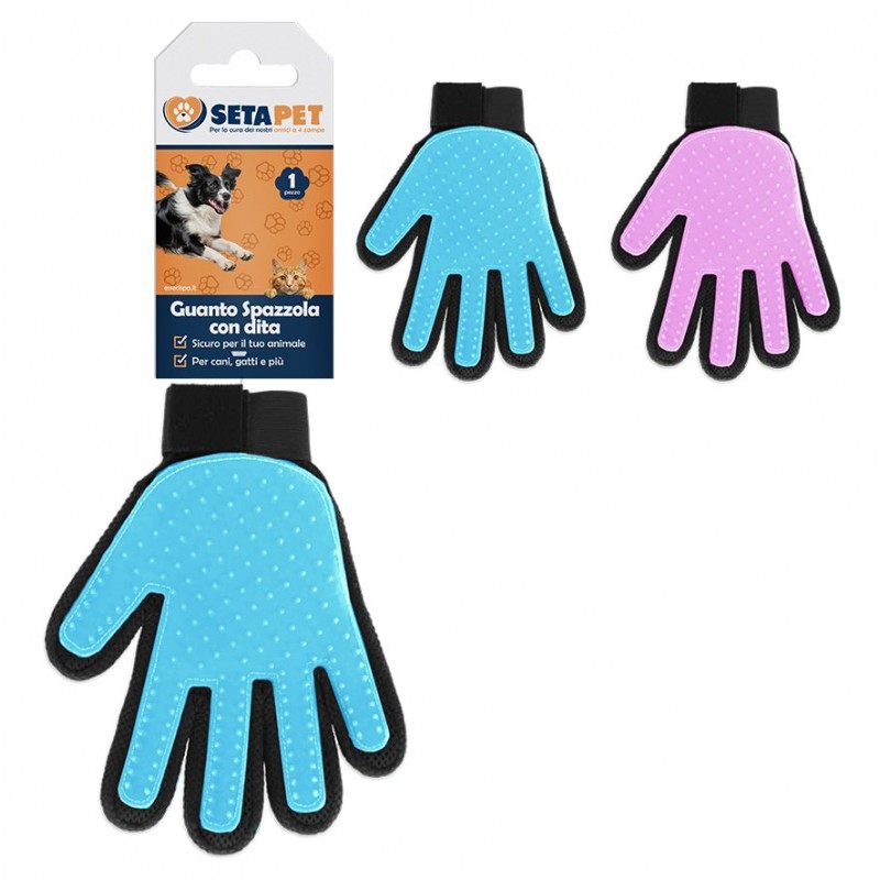 GUANTO SPAZZOLA CON DITA PER ANIMALI