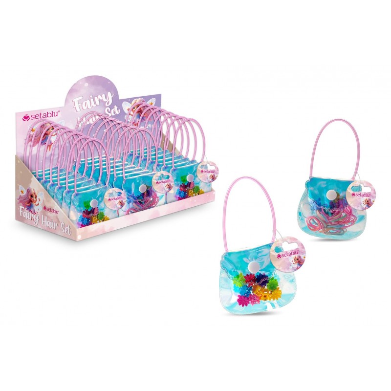 ELASTICI MIN E PINZETTE COLORATI IN BORSETTA (12 Pz)