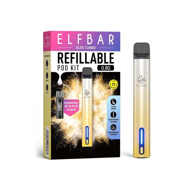 ELFBAR ELFA TURBO RICARICABILE KIT AURORA GOLD