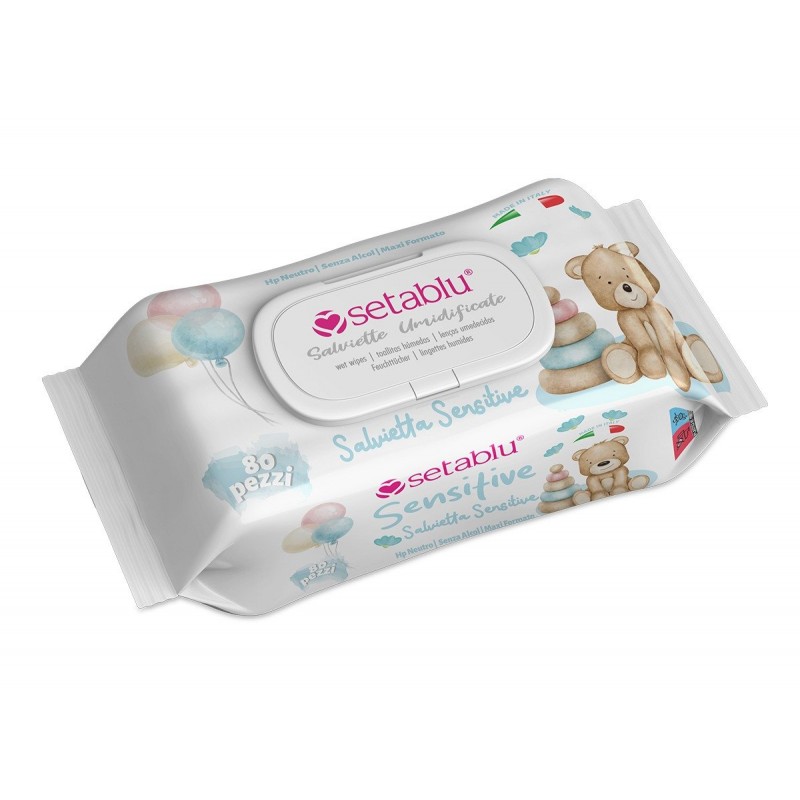SALVIETTA BABY 80 Pz SENSITIVE MADE IN ITALY