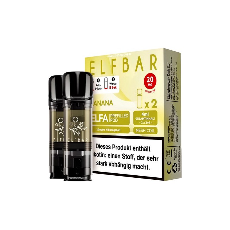 ELFBAR ELFA PREFILLED POD BANANA 20 ml (2 Refill x10 Pz) cod.pro
