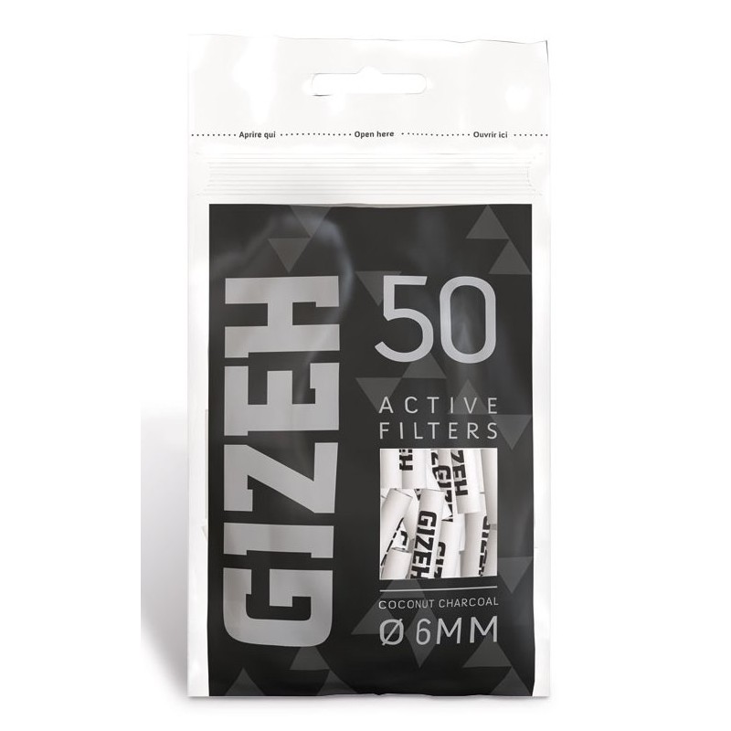 FILTRI GIZEH ACTIVE FILTER 6 mm Bag 50 Pz (10 Bs)