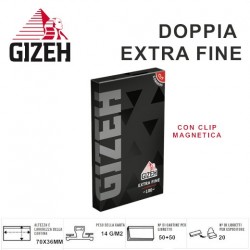 CARTINE GIZEH DOPPIA BLACK EXTRA FINE (50+50 leaves x 20 Pz) cod