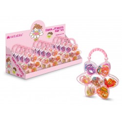 ELASTICI MINI E PINZETTE PACK IN FIORE (12 Pz)