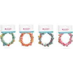 ELASTICO CON PERLE COLORATE VARI COLORI (12 Pz)